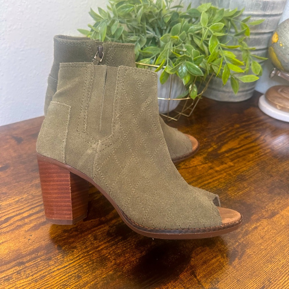 Toms Green Majorca Peep Toe Bootie - Picture 2 of 12
